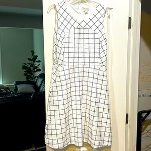 White and navy striped adorable dress